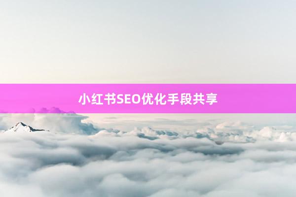 小红书SEO优化手段共享